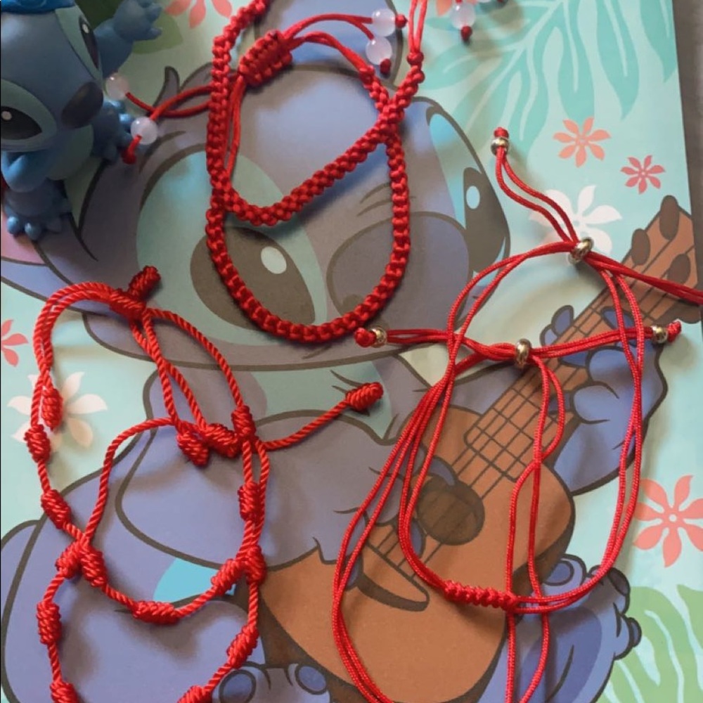 I sell red handmade bracelet for children women and men
